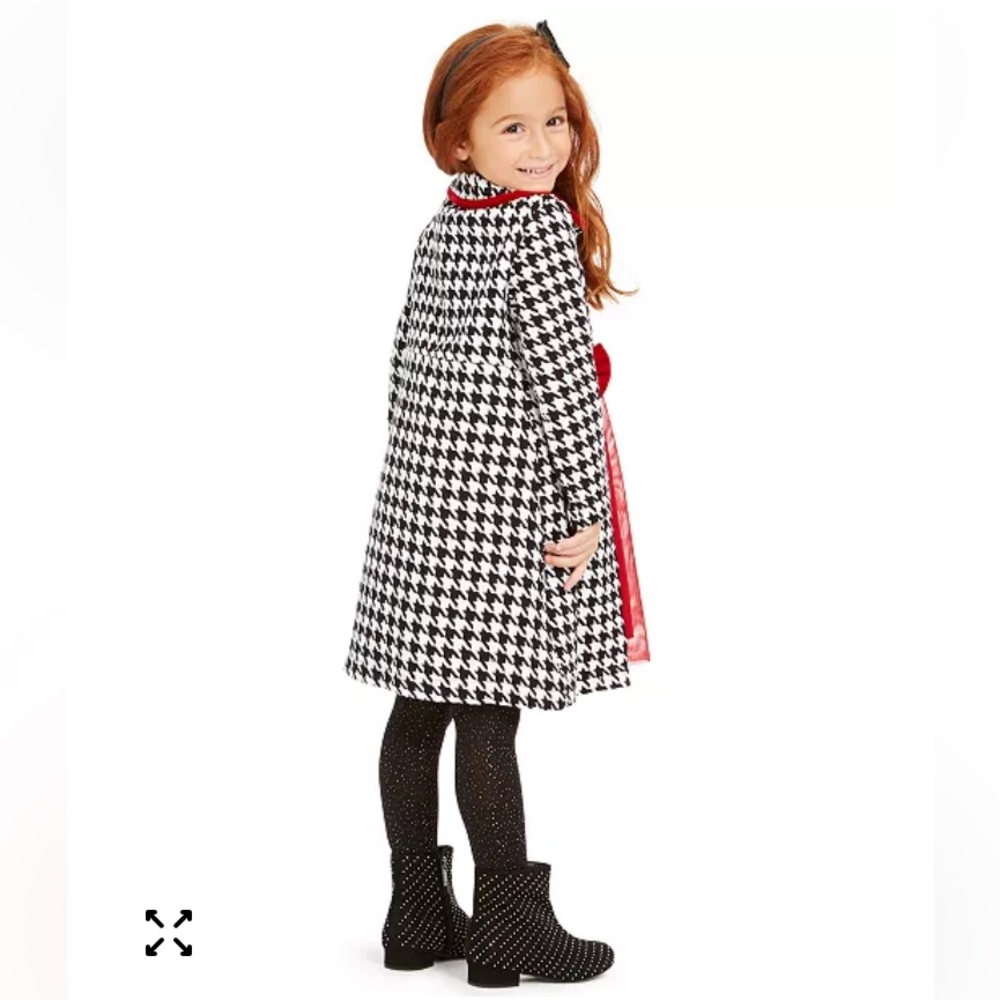 Blueberi Boulevard Black and White Houndstooth Jacket with Red Velvet Details - Picture 8 of 8
